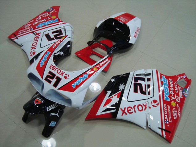 Abs Kit Carenagem & Plásticos Moto Ducati 748 916 996 996S 93-05 - Vermelho Branco Xerox 21