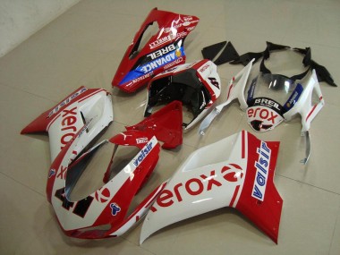 Abs Kit Completos Carenagem Moto Ducati 848 1098 1198 07-14 - Branco Vermelho Xerox