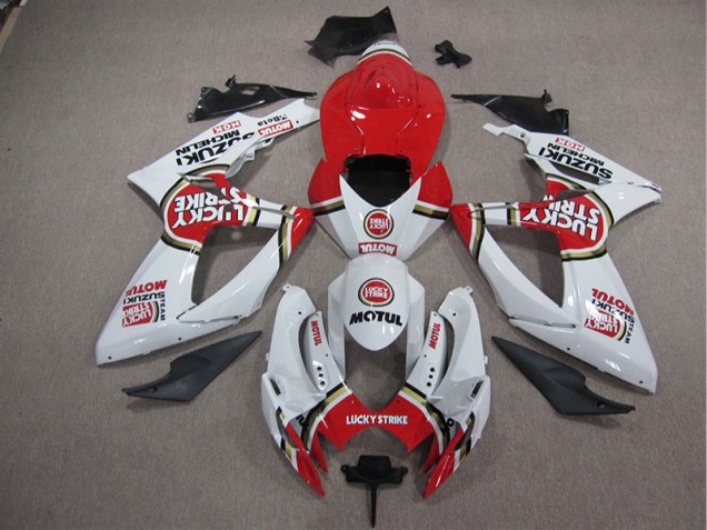 Abs Kit Completos Carenagem Moto GSXR 1000 K5 05-06 - Branco Lucky Strike Vermelho Motul