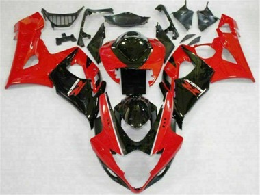 Abs Kits Completos Carenagem Moto GSXR 1000 K5 05-06 - Vermelho Preto