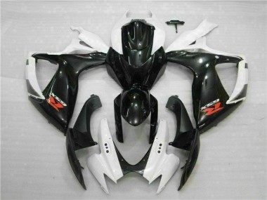 Abs Motocicleta Plásticos GSXR 600 / 750 K6 06-07 - Branco Preto