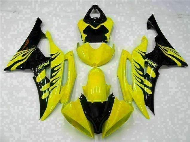 Abs Motocicleta Plásticos R6 08-16 - Amarelo Preto