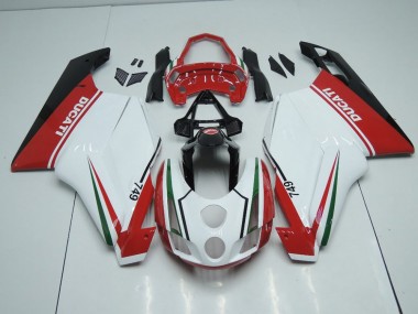 Carenagem Moto Ducati 749 999 05-06 - Branco Vermelho & Cauda Aberta