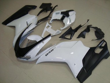 Carenagem Moto Ducati 848 1098 1198 07-14 - Branco Preto Fosco