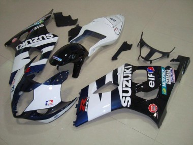 Carenagem Moto GSXR 1000 K3 03-04 - Branco Preto Elf