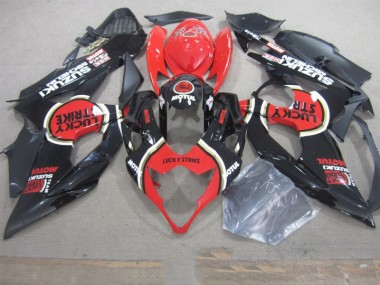 Carenagem Moto GSXR 1000 K5 05-06 - Preto Lucky Strike Vermelho Motul