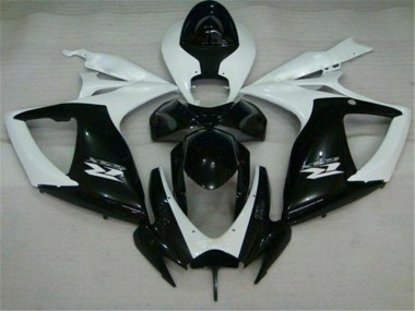 Carenagem Moto GSXR 600 / 750 K6 06-07 - Preto Branco