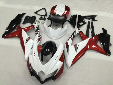 Carenagem Moto GSXR 600 / 750 K8 08-10 - Branco Vermelho Preto