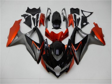 Carenagem Moto GSXR 600 / 750 K8 08-10 - Preto Laranja Cinzento