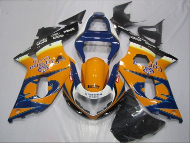 Carenagem Moto GSXR 600 K1 K2 K3 01-03 - Azul Laranja Corona Extra