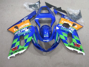 Carenagem Moto GSXR 600 K1 K2 K3 01-03 - Azul Verde Telefumia Movistar