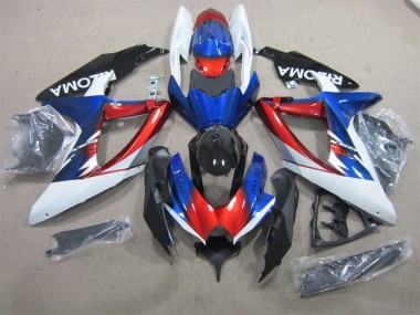 Carenagem Moto GSXR 600 K8 08-10 - Azul Vermelho Branco