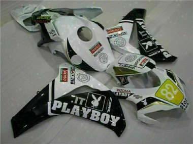 Carenagem Moto & Plástico Moto CBR 1000RR 08-11 - Branco Preto Playboy