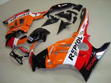 Carenagem Moto & Plástico Moto CBR 600 F3 95-98 - Preto Laranja Repsol