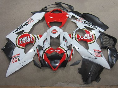 Carenagem Moto & Plástico Moto GSXR 1000 K5 05-06 - Branco Lucky Strike Vermelho Motul