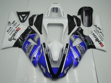 Carenagem Moto R1 00-01 - Azul Branco ENEOS Monster