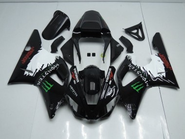 Carenagem Moto R1 00-01 - Preto Branco Monster