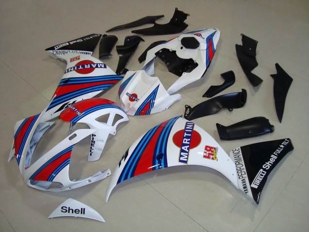 Carenagem Moto R1 12-14 - Branco Preto Martini