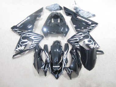 Carenagem Moto ZX10R 03-05 - Preto Branco Chama