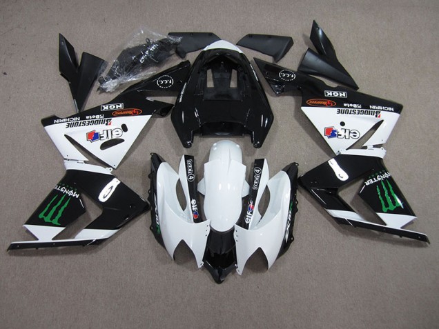 Carenagem Moto ZX10R 03-05 - Preto Branco Monster