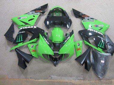 Carenagem Moto ZX10R 03-05 - Preto Verde 3M Monster