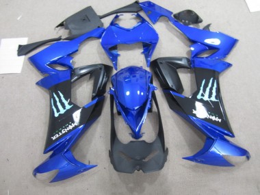 Carenagem Moto ZX10R 08-10 - Preto Azul Monster