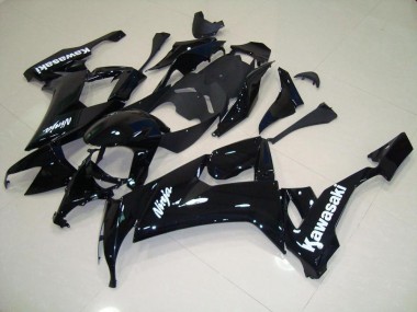 Carenagem Moto ZX10R 08-10 - Preto Brilhante & Branco Adesivo