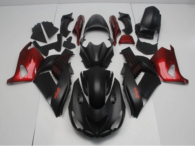 Carenagem Moto ZX14R ZZR 1400 06-11 - Preto Fosco & Vermelho