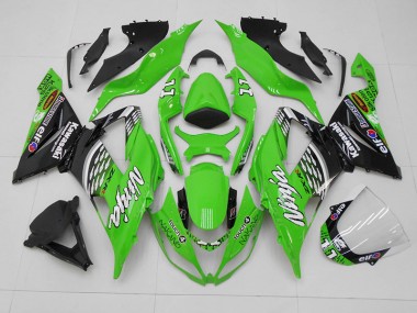 Carenagem Moto ZX6R 13-18 - Verde Preto 11