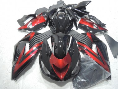 Injeção Kits Carenagem Moto ZX14R ZZR 1400 06-11 - Preto Vermelho