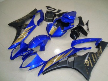Kit Carenagem Moto R6 06-07 - Preto Azul & Ouro Adesivo