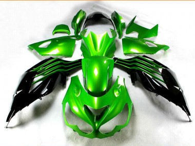 Kit Carenagem Moto ZX14R ZZR 1400 12-21 - Preto Verde