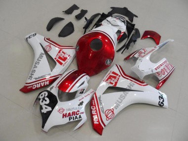 Kits Carenagem Moto CBR 1000RR 08-11 - Branco Vermelho HARC Pro PIAA 634